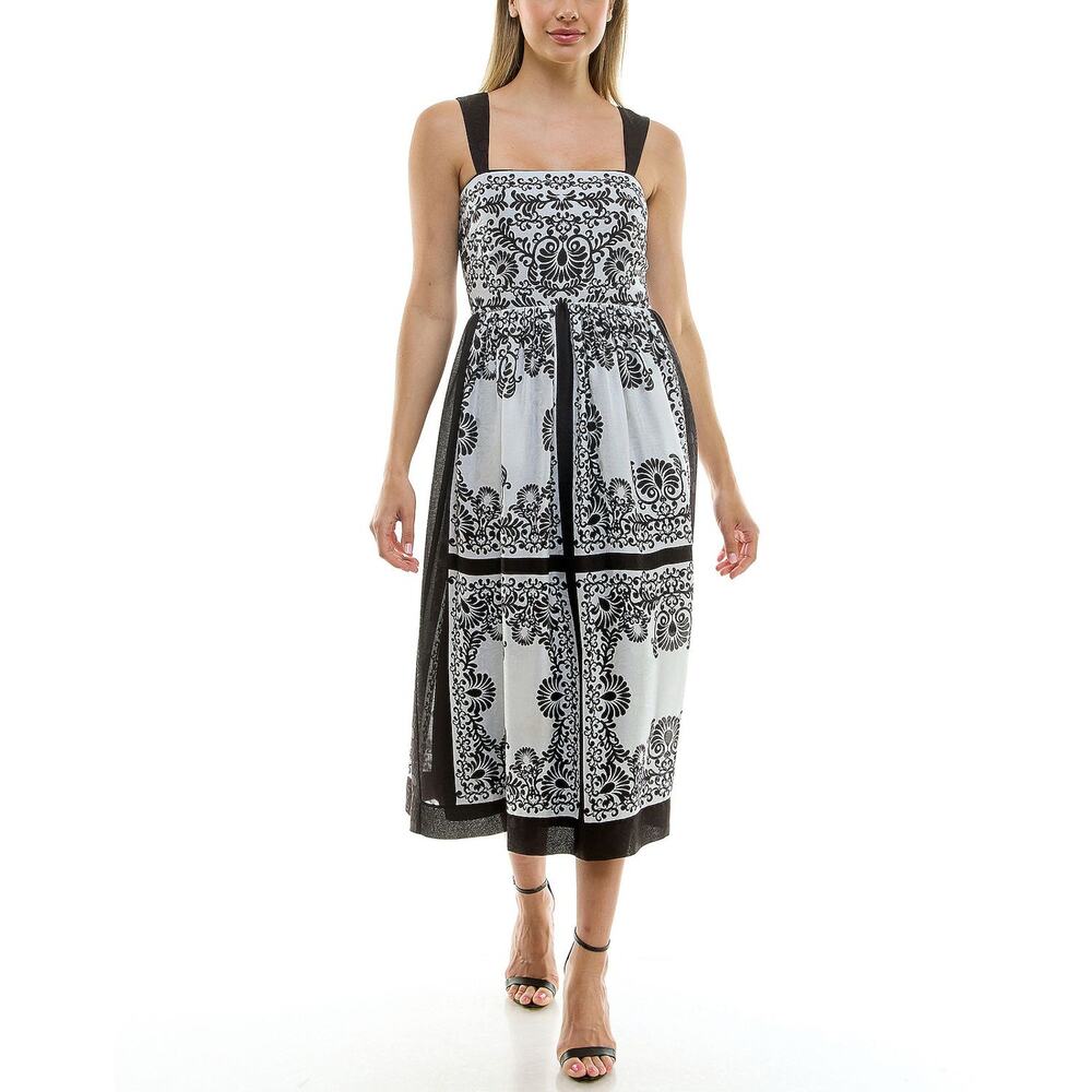 Women's Taylor Placed Print Crepe Chiffon Midi Dress 4